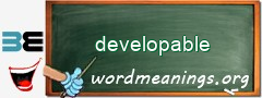 WordMeaning blackboard for developable